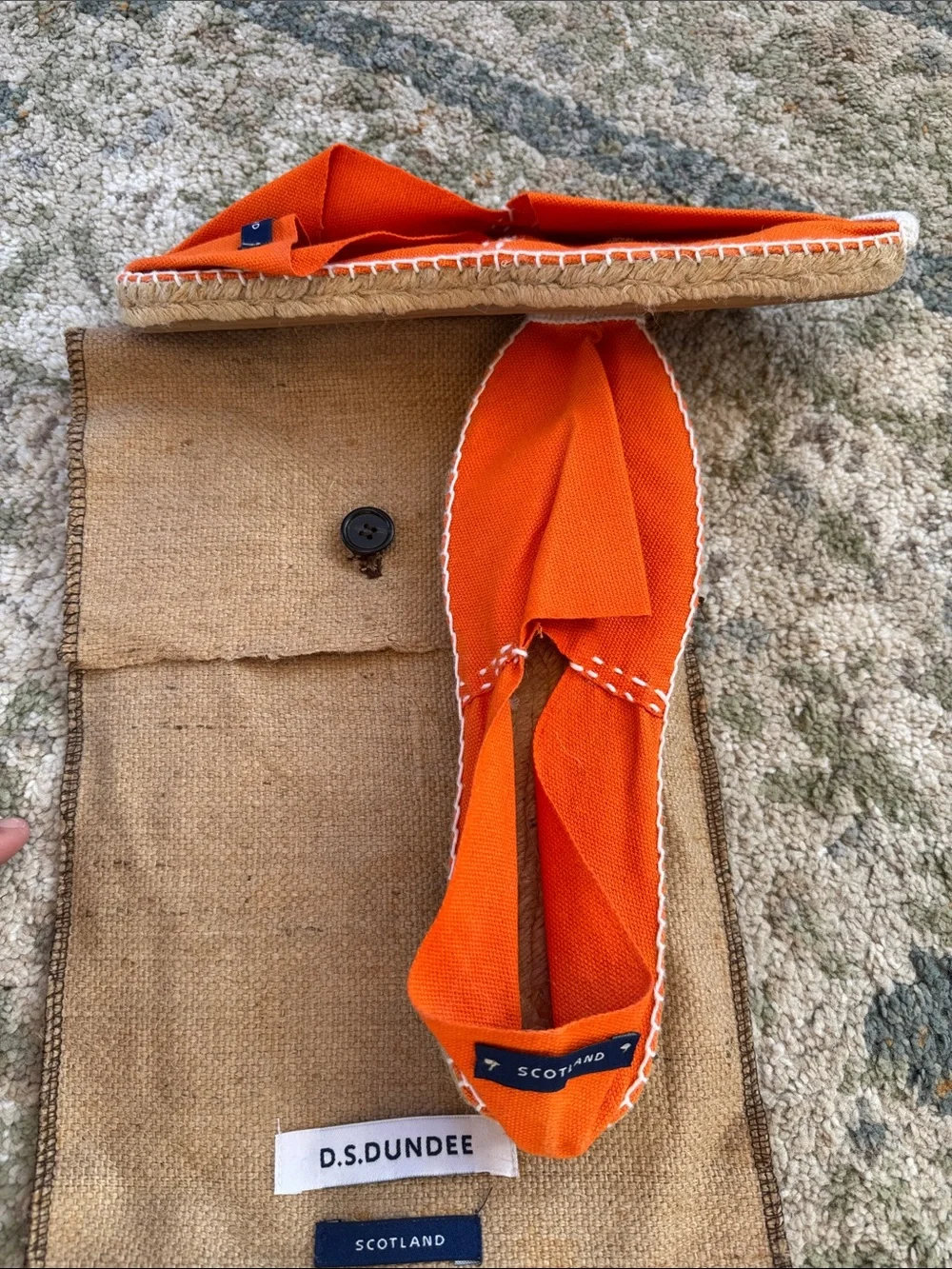 D.S. Dundee Orange Canvas Espadrilles 43